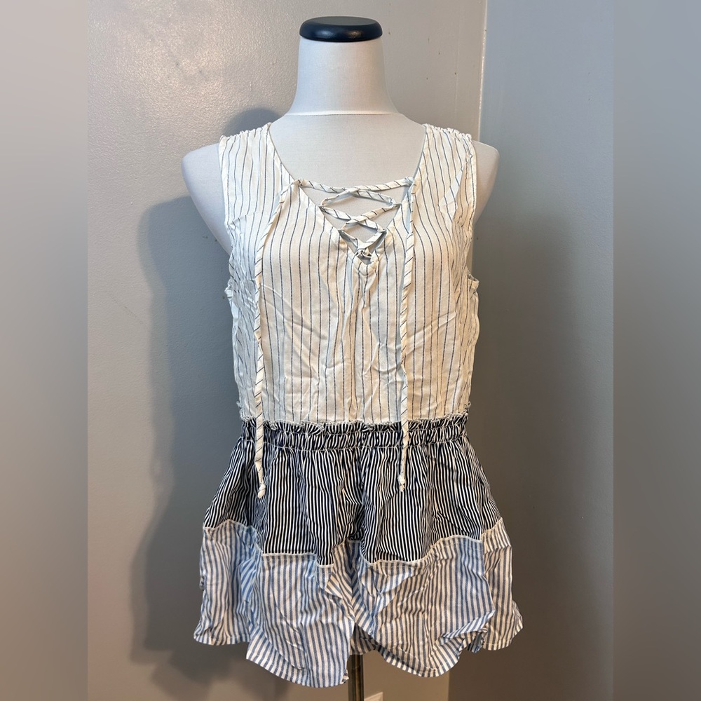 Maurices striped peplum tank top NWT